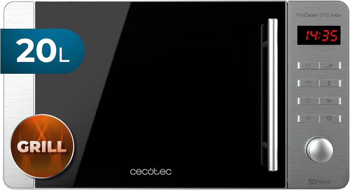 Microondas Cecotec ProClean 20L con Grill y Tecnolog¨ªa 3DWave