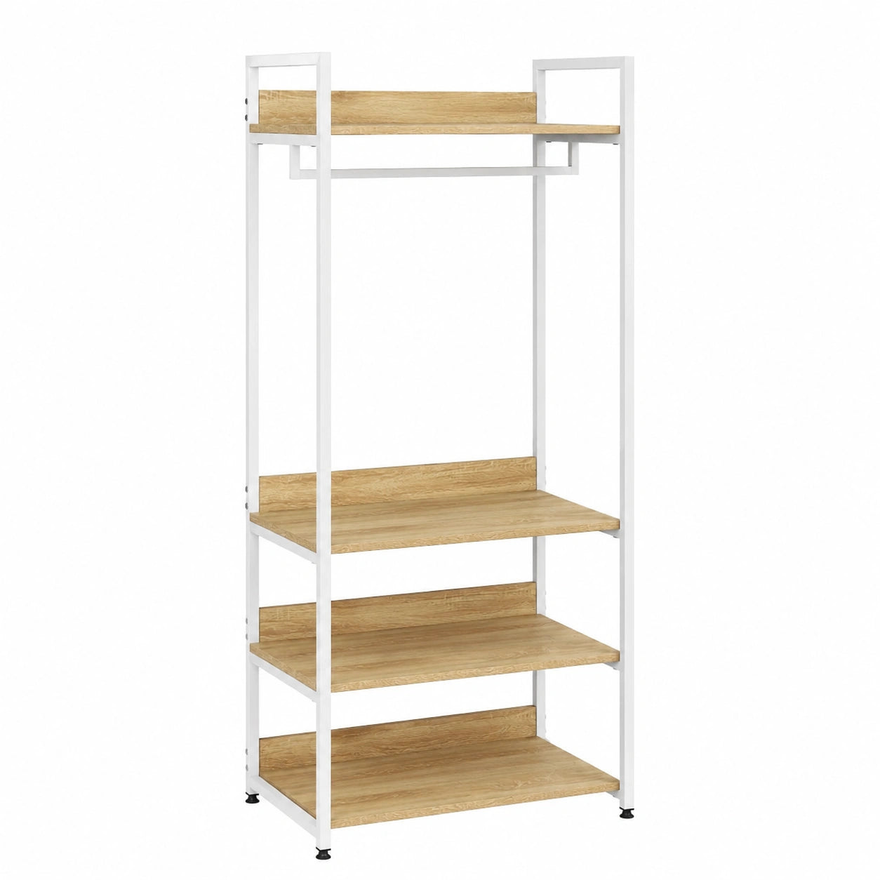 Perchero Industrial WOLTU de Metal y Madera con Zapatero y 3 Estantes