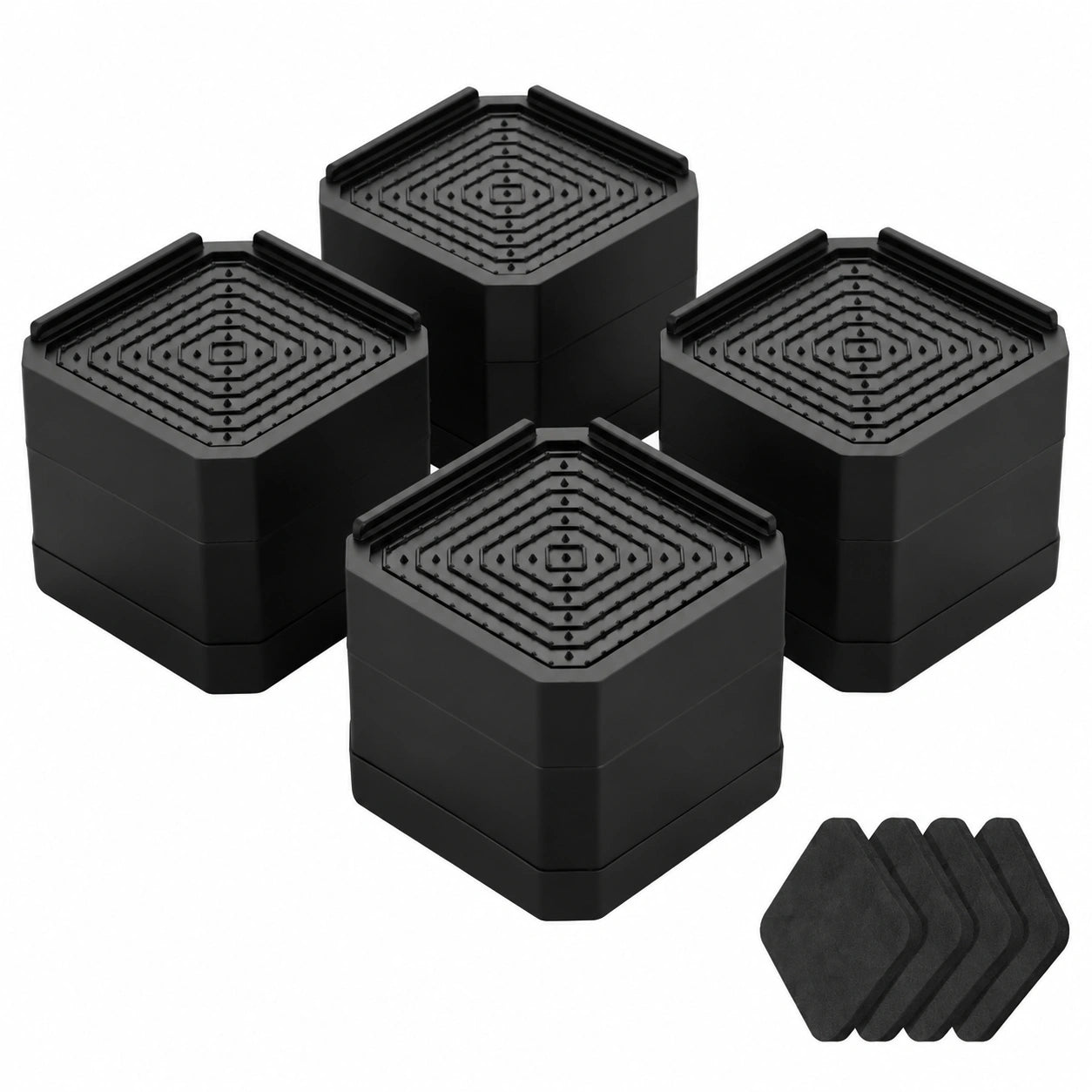 Soportes Elevadores Ajustables para Muebles, Juego de 4, Antideslizantes, Capacidad 1800kg