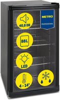 Frigor¨ªfico Mini METRO Professional 88L Negro con Puerta de Cristal