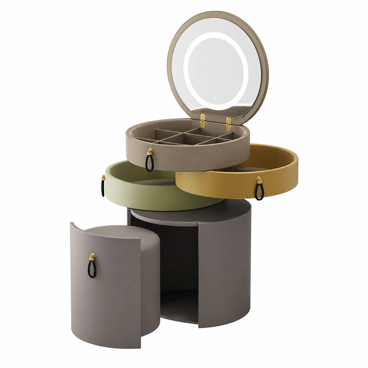 Elegante Tocador de Maquillaje con Espejo para Dormitorio, Sillón Incluido, Ideal para Estudio y Sala de Estar, Muebles de Lujo (Color: B)