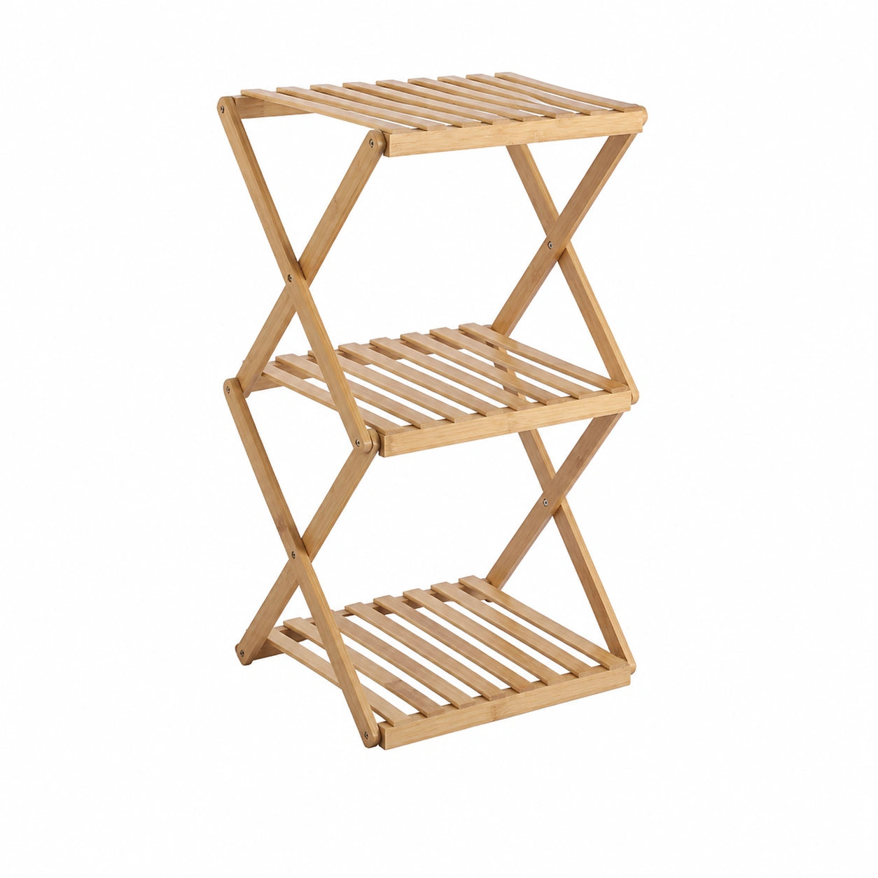 Estantería de Bambú 4 Niveles Plegable para Baño y Hogar, Almacenamiento Versátil para Toallas y Cosméticos, 29.8x28x91cm