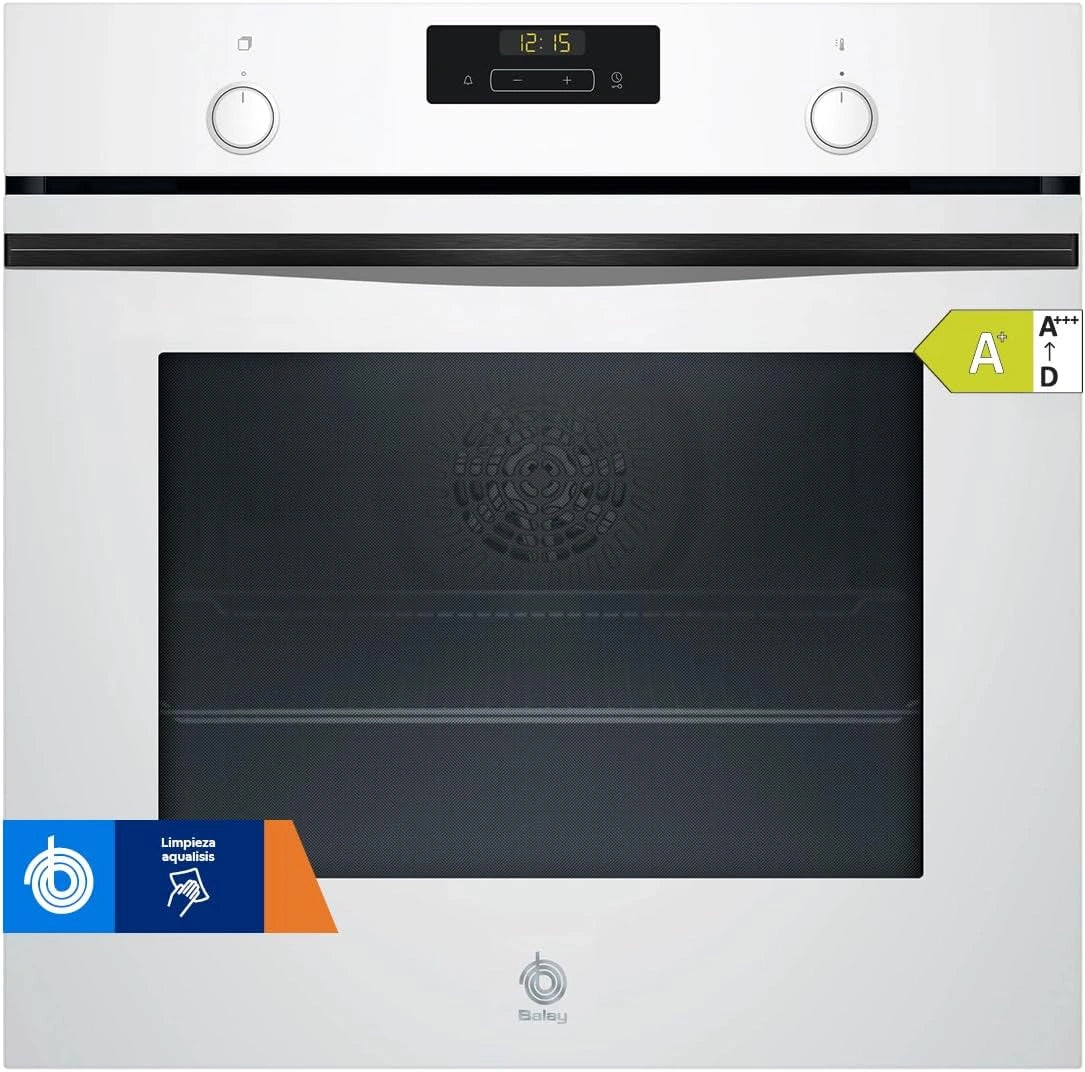 Horno Balay Multifunci¨®n 60 cm con Aqualisis y Ra¨ªles en Blanco
