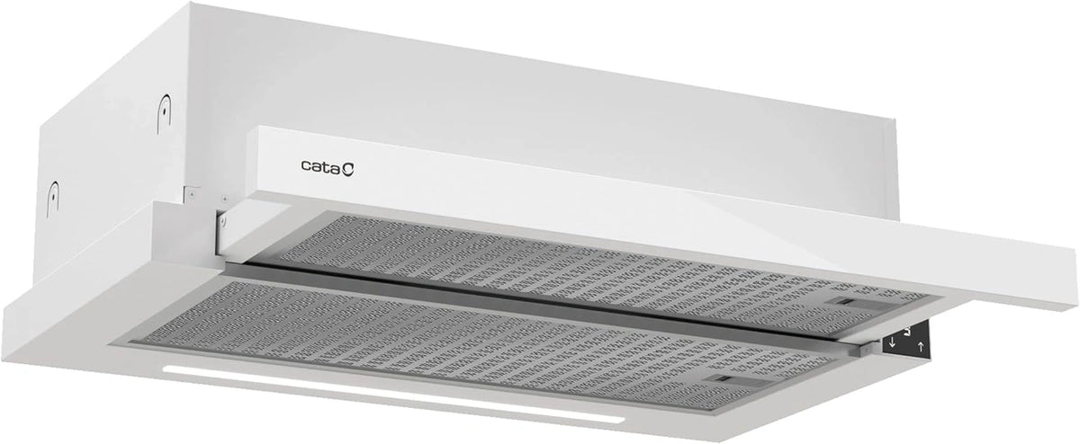 Campana Extractora Telesc¨®pica Blanca 60cm, 4 Velocidades, Motor Silencioso y LED