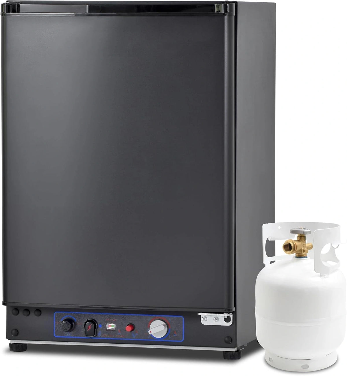 Nevera Trivalente de Gas Smad, 60L para Caravana, Compatible con 12V/220V, Color Negro