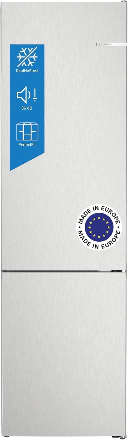 Bosch - Frigor¨ªfico Combinado Serie 4, NoFrost, Acero Inoxidable Antihuellas, 60 cm, Libre Instalaci¨®n