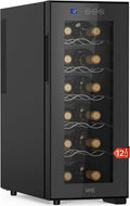 Vinoteca 12 Botellas 33L con Pantalla T¨¢ctil LED, Refrigeraci¨®n Silenciosa y Puerta de Cristal