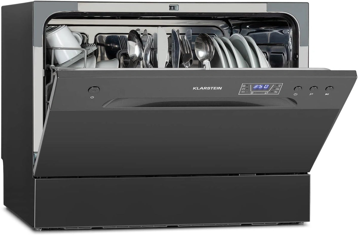 Klarstein Mini Lavavajillas Compacto 6 Cubiertos, Sin Instalaci¨®n, 6 Programas