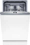 Bosch Lavavajillas Integrado Serie 4, 10 Servicios, 45 cm Ancho, Modelo Silencioso, Tercera Bandeja para Cubiertos, Blanco
