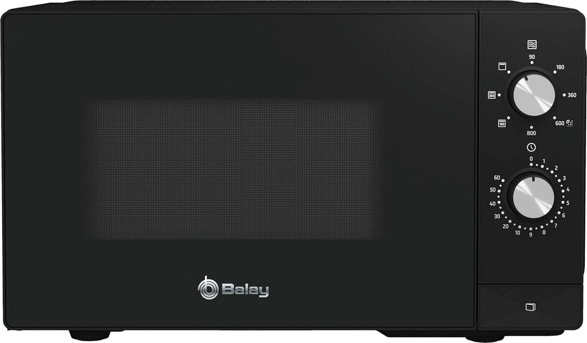 Horno Microondas Balay con Grill, 20L, Autolimpieza Aqualisis, Apertura Izquierda, Negro