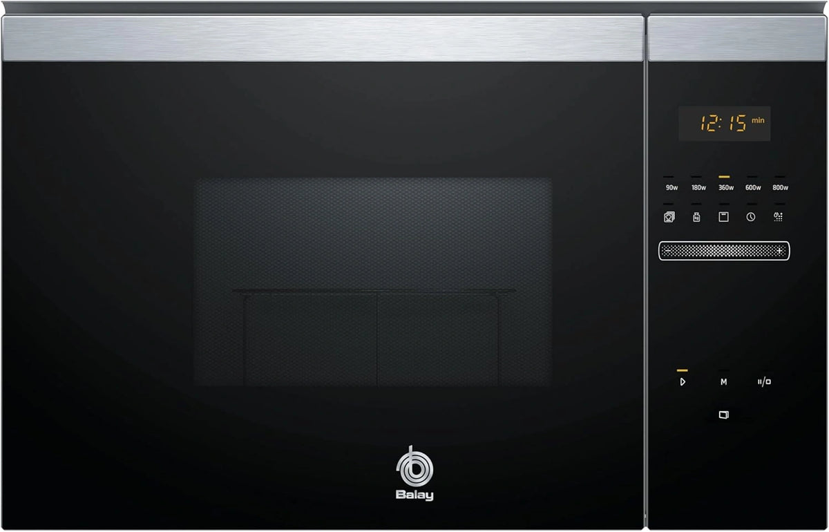 Microondas Integrado Balay 20L con Grill y Aqualisis, 8 Programas, Control T¨¢ctil, Negro