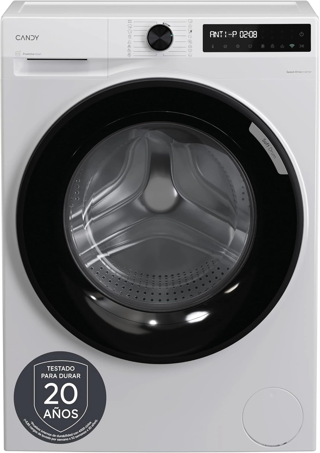 Lavadora Candy ProWash 9KG 1400RPM WIFI, 16 Programas, Motor Inverter, Inicio Diferido