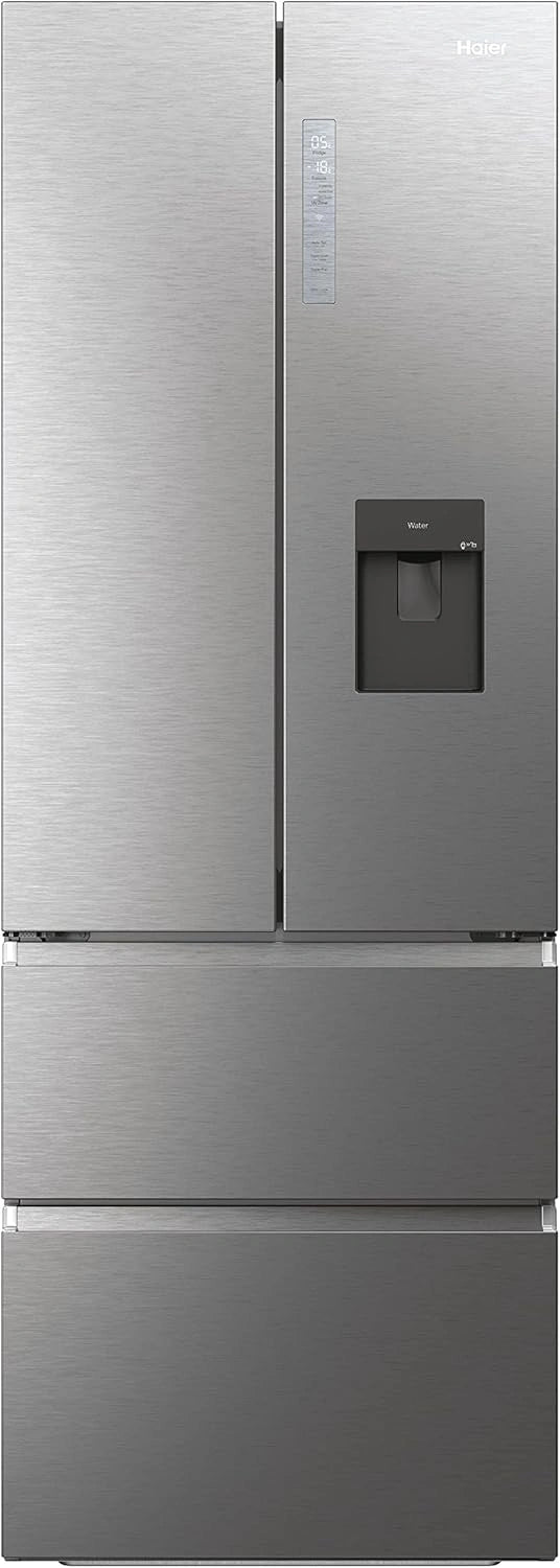 Haier Frigor¨ªfico Puerta Francesa 70cm, 477L, Inox, WIFI, Dispensador de Agua
