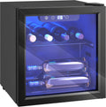 Vinoteca HOMCOM 12 Botellas, 36L, Temperatura 4-16¡ãC, Puerta Vidrio, Iluminaci¨®n LED, Pantalla T¨¢ctil, Color Negro