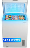 Congelador Horizontal Midea de 143L, Convertible y Silencioso, con Motor Inverter