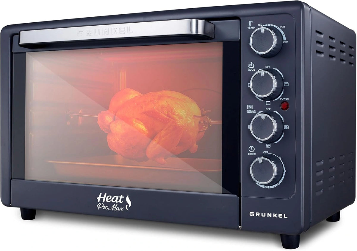 Horno El¨¦ctrico Grunkel 48L 2000W con Convecci¨®n y Doble Cristal, Acero Inoxidable