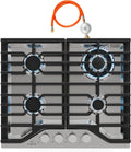 Placa de Gas Klarstein Turbocast 4 Fuegos con Quemador Wok y Seguridad