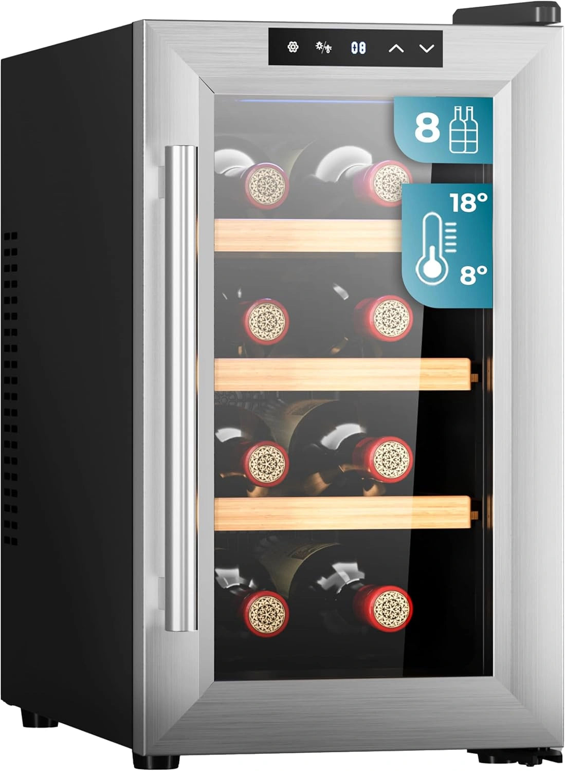 Vinoteca Termoel¨¦ctrica Cecotec para 8 Botellas con Control T¨¢ctil y Eco-Friendly