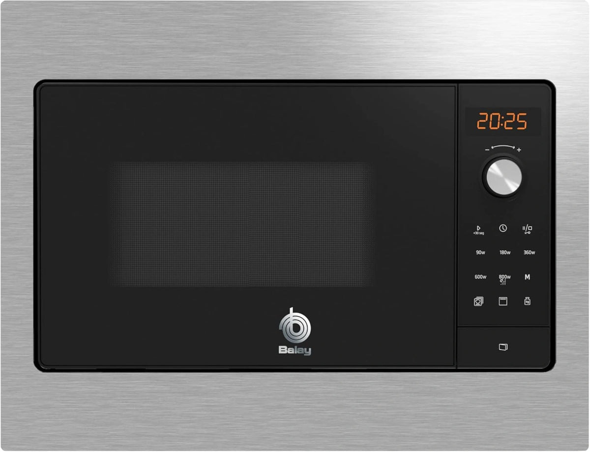 Balay Microondas Integrado con Grill, 800W, 20L, Apertura Izquierda, Negro/Inoxidable