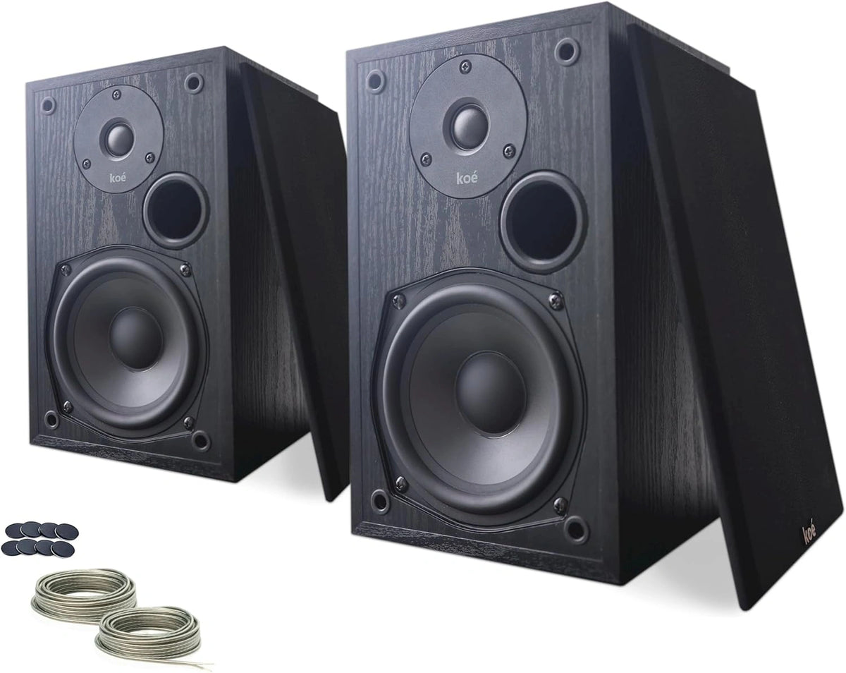 Sistema de Cine en Casa 100W Audio Express B102 - Altavoces de Estanter¨ªa Pasivos Alta Definici¨®n, HiFi, Incluye Gr¨¢fico SPL/Freq, Montaje en Pared, Negro