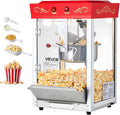 M¨¢quina de Palomitas VEVOR, 800W, Hervidor Inoxidable, 48 Tazas, Estilo Cine, Roja