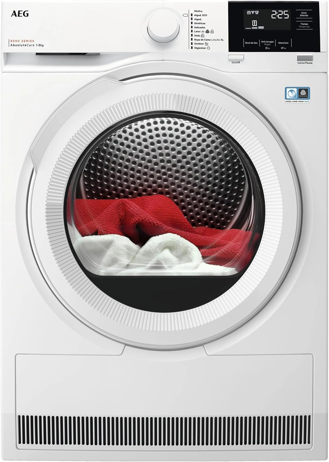 Secadora AEG Serie 8000 AbsoluteCare, Bomba de Calor, 8 kg, Protecci¨®n de Ropa, Eficiencia Energ¨¦tica