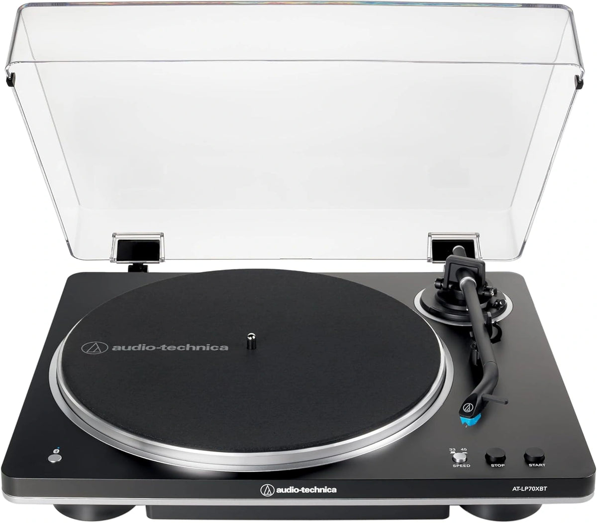 Tocadiscos Inal¨¢mbrico Audio-Technica AT-LP70XBT Autom¨¢tico con Correa (Negro/Plata)