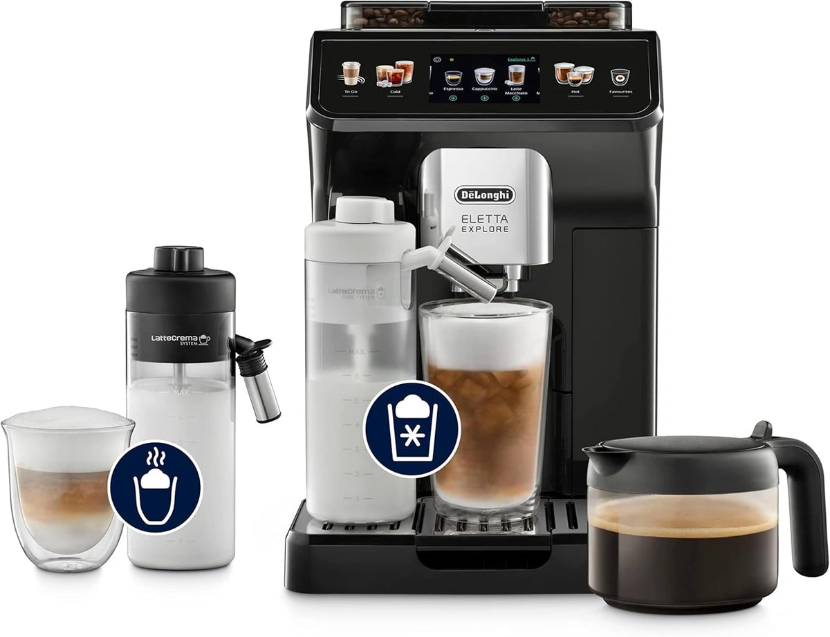 Cafetera Superautom¨¢tica De'Longhi Eletta Explore con 50 Bebidas y Pantalla T¨¢ctil