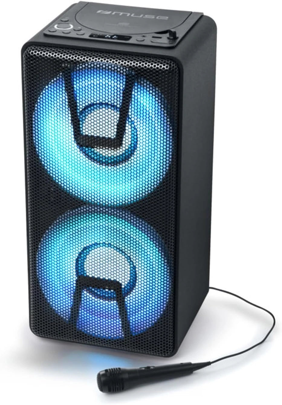 Altavoz Bluetooth Port¨¢til Muse DJ Party con CD, Luces LED Multicolor, 150W