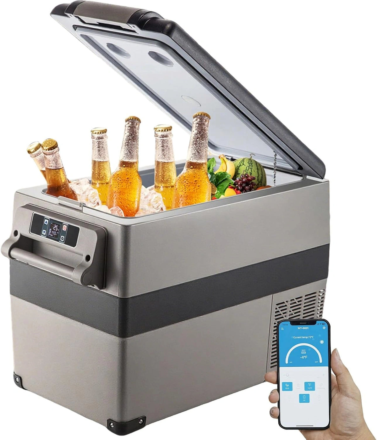 Nevera Port¨¢til 55L VEVOR para Coche, Congelador y Refrigerador, -20¡ãC a 10¡ãC, Ideal para Camping y Viajes