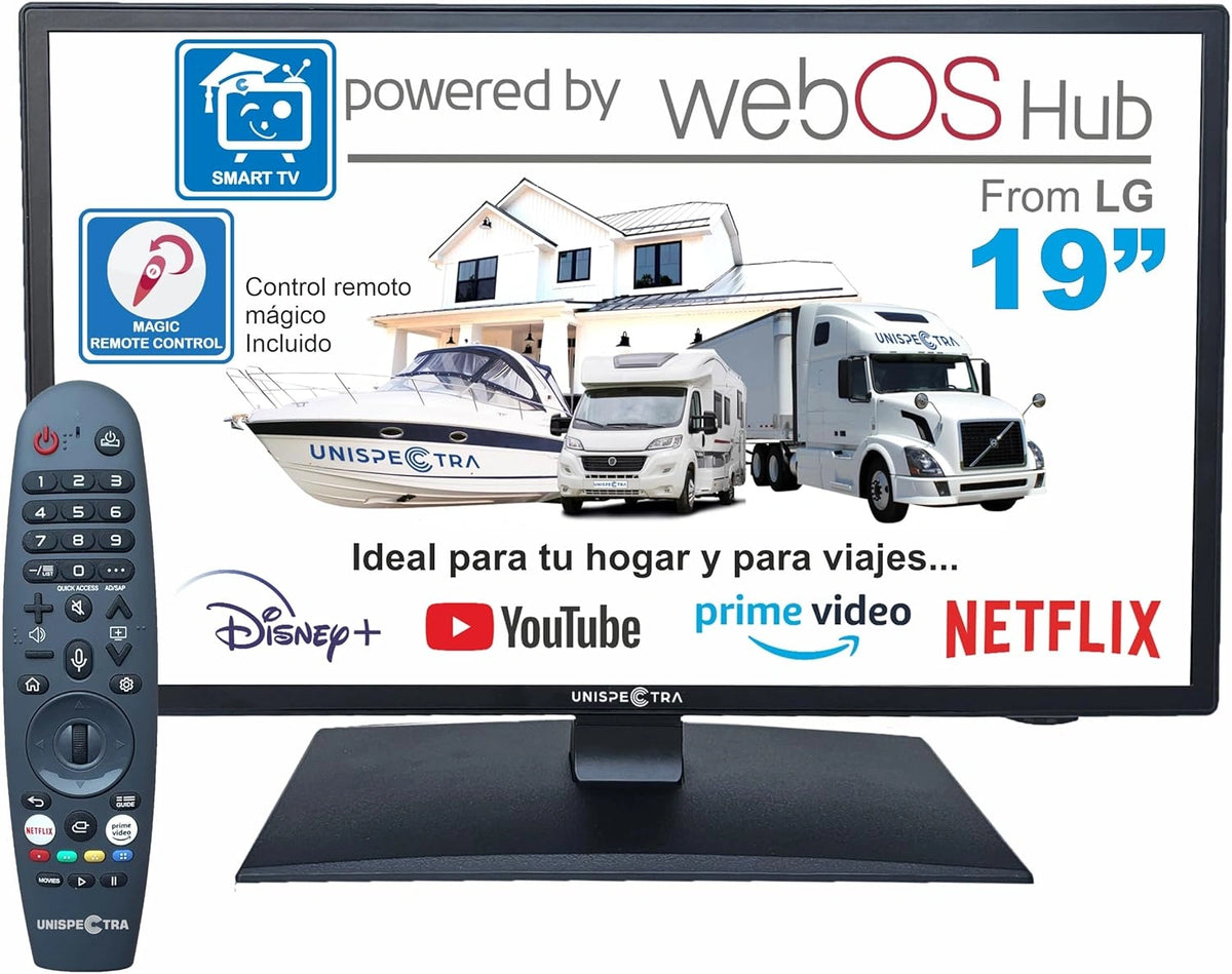 Televisor Unispectra 48.3 cm Smart TV webOS, HDR, Freeview, SAT, HDMI, USB, Magic Remote