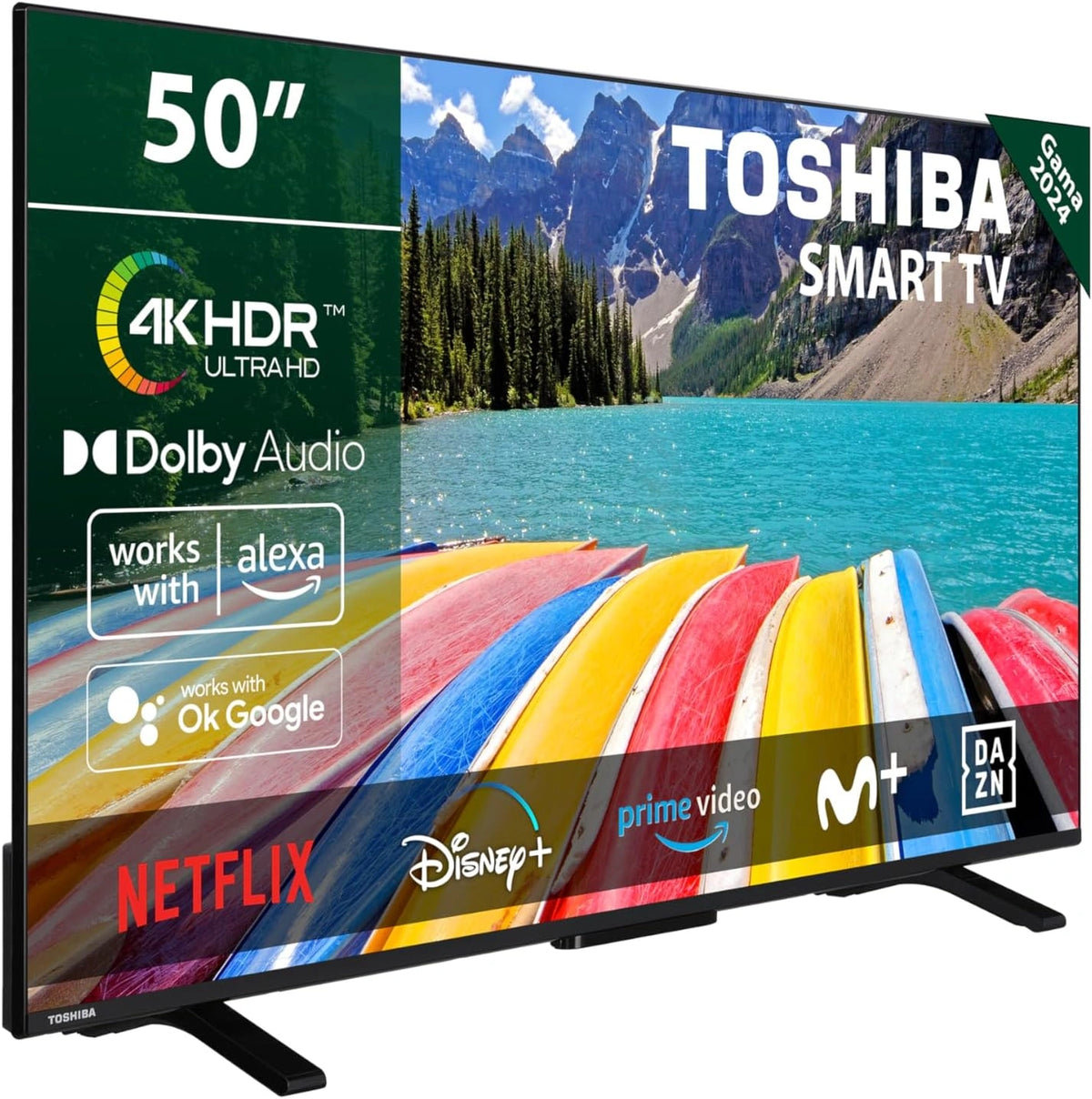 Televisor Inteligente 4K UHD de 50" TOSHIBA, HDR10, Audio Dolby, Compatible con Alexa y Google