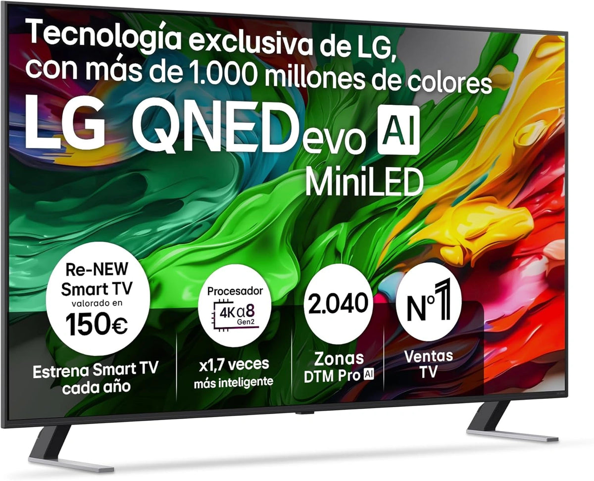 Televisor LG 65" 4K QNED EVO Smart TV, MiniLED, Dolby Vision, Asistente Voz, Negro