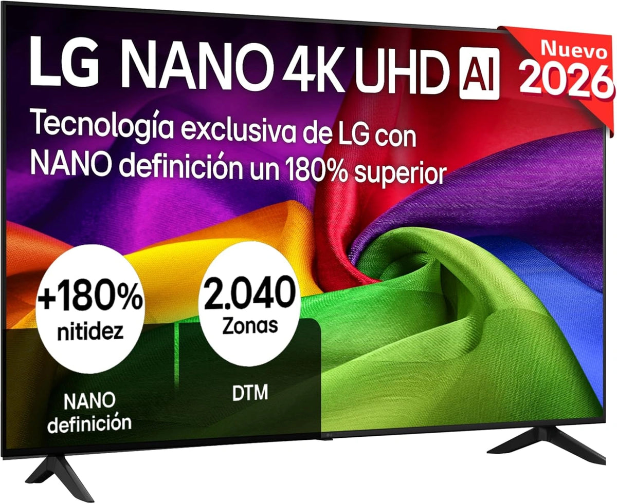 Televisor LG 65" Nano 4K UHD AI Smart TV con WebOS, Procesador Alpha 7 Gen9, 144Hz, HDR10 y Dolby Digital Plus, Compatible con Alexa y Google Assistant