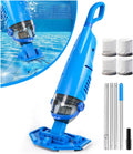 Aspirador Inal¨¢mbrico para Piscina LanBlu, 2.5m con Varilla Telesc¨®pica, 4200L/H, 4 Filtros, Dise?o Antirretorno